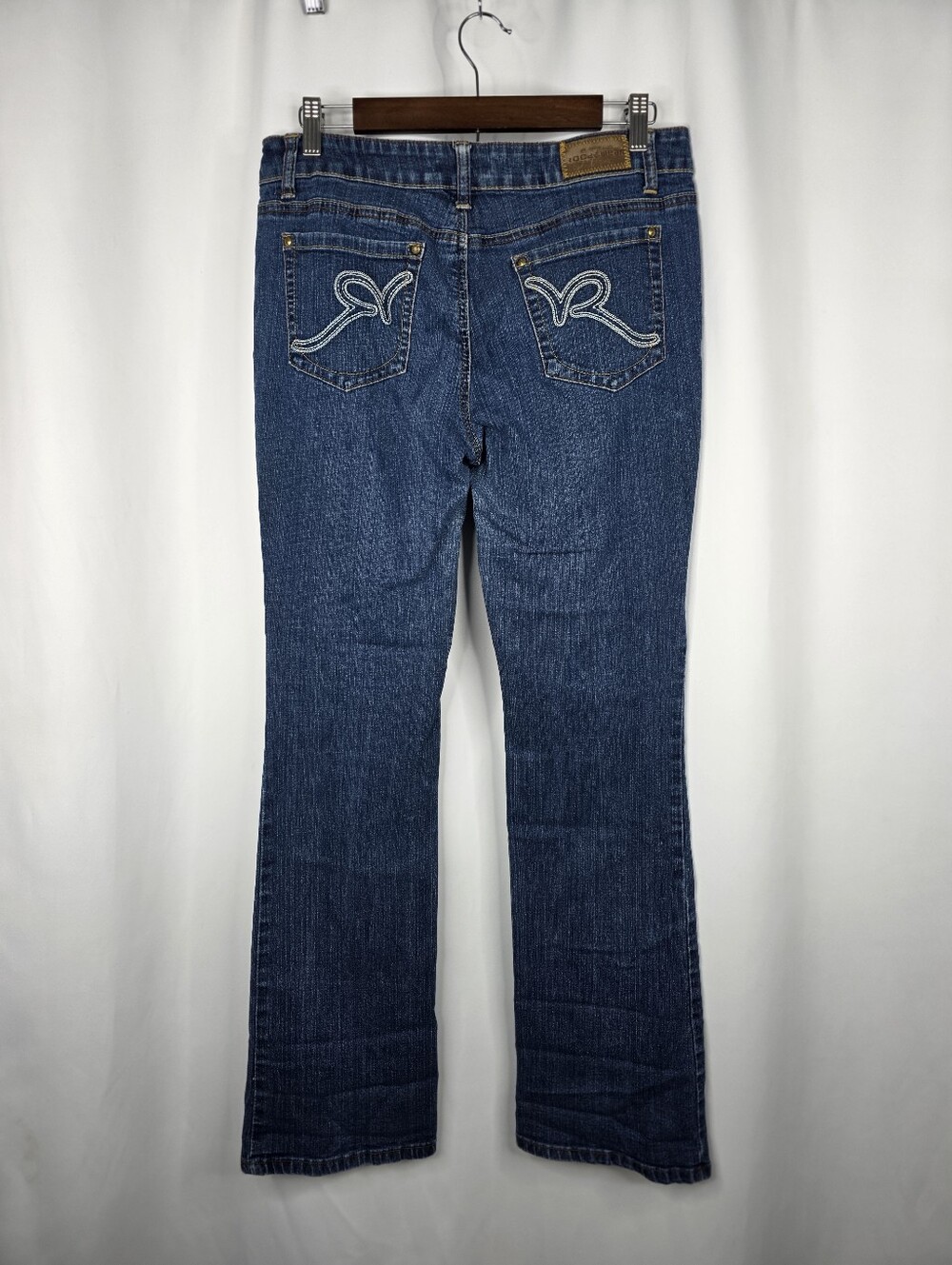 Rocawear Y2K Junior's Size 11 Bootcut Blue Denim Jeans R Logo Pockets Stretch - Picture 11 of 16